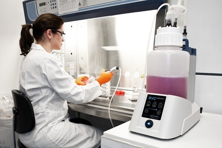 Liquid aspiration in biosafety cabinets